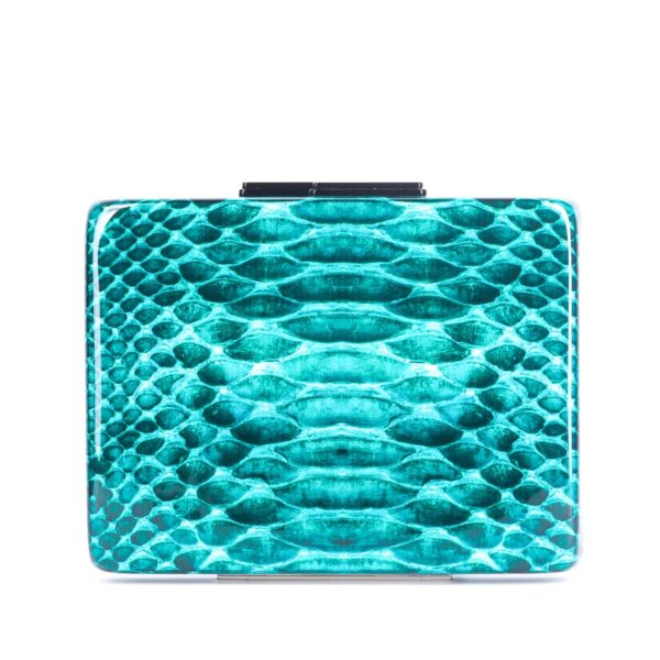 Turquoise Python Clutch
