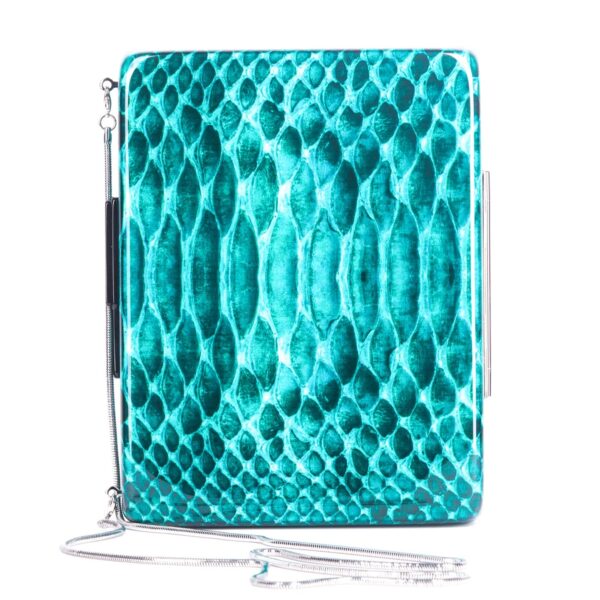 Turquoise Python clutch V